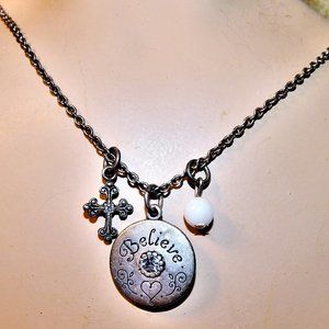 <3  $6 - $12       Believe Charm Cross Necklace  <3